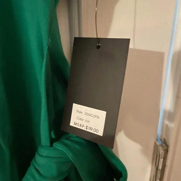 Chic Green DKNY Draped Dress - Picture 2 of 3